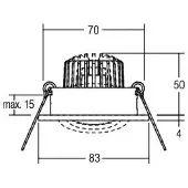 Brumberg LED-Einbaustrahler Berrie-R, 3000K, on/off, chrom