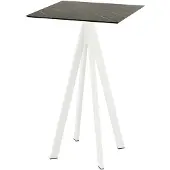 Essentials Infinity Stehtisch Weiß gestell + Midnight Marble HPL 70x70 cm
