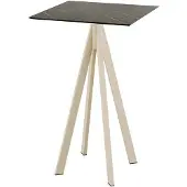 Essentials Infinity Stehtisch Sand gestell + Midnight Marble HPL 70x70 cm