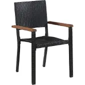 The Living Store Gartenstühle 2 Stk. Poly-Rattan Schwarz