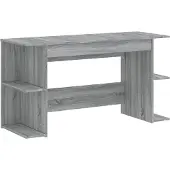 vidaXL Schreibtisch Grau Sonoma 140x50x75 cm Holzwerkstoff