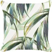 Beliani 2er-Set Outdoor-Kissen, Blattmuster, 45 x 45 cm, Grün/weiß, CALDERINA