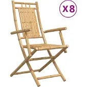 vidaXL Gartenstühle 8 Stk. Klappbar 53x66x99 cm Bambus