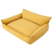HOBBYDOG Orthopädisches Hundebett JOKER Bett Hund Sofa Schlafplatz Korb Matratze Tierbett XXXL 132x106 cm gelb velours