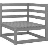 vidaXL 3-tlg. Garten-Lounge-Set Kiefer Massivholz V4 | : Farbe - Grau