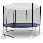 Bituxx Trampolin-King 305cm Trampolin mit Sicherheitsnetz, Randabdeckung, Leiter, Blau, MS-16528
