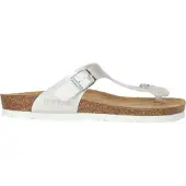 Rohde Damen Zehentrenner Pantolette Metallic-Optik Alba 5600, Größe:40 EU, Farbe:Weiß