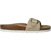 Rohde Damen Pantolette Leder Tieffußbett Schnalle Alba 5589, Größe:38 EU, Farbe:Beige