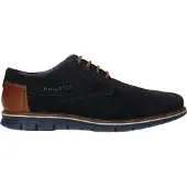 Bugatti Schnürschuh , Herren, Gr. 40, Textil, blau (blau used), Veloursleder, used, Schuhe Schnürschuh, Freizeitschuh, Halbschuh, Sneaker mit Ziernähten