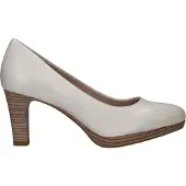 Tamaris Damen Pumps Leder Plateau Blockabsatz weiches TOUCHit Fußbett 1-22410-41, Größe:39 EU, Farbe:Weiß