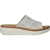 Rieker Pantolette, Keilabsatz, Sommerschuh, Schlappen mit Juterahmen an der Laufsohle