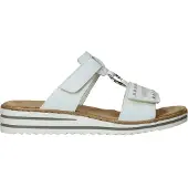 Rieker Pantolette, Keilabsatz, Sommerschuh, Schlappen mit praktischen Klettriemchen