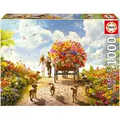 Educa Puzzle Blumenwagen 1000 Teile - Erwachsenenpuzzle
