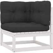 vidaXL Garten-Ecksofa mit Kissen Massivholz Kiefer