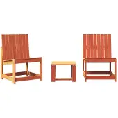 vidaXL 3-tlg. Garten-Lounge-Set Wachsbraun Massivholz Kiefer