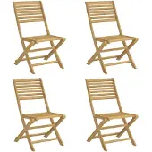 vidaXL Gartenstühle 4 Stk. Klappbar 48,5x61,5x87 cm Massivholz Akazie