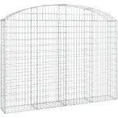 vidaXL Gabione mit Hochbogen 200x30x140/160 cm Verzinktes Eisen