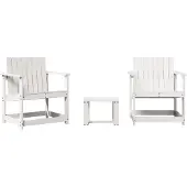 vidaXL 3-tlg. Garten-Lounge-Set Weiß Massivholz Kiefer