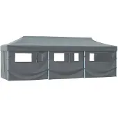 vidaXL Faltzelt Partyzelt Pop-Up mit 8 Seitenwänden 870x291x315 cm Anthrazit