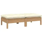 vidaXL Gartensofa 2-Sitzer mit Creme Kissen Massivholz Kiefer