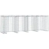 vidaXL Gabionen-Mülltonnenbox 350x91x120 cm Verzinktes Eisen
