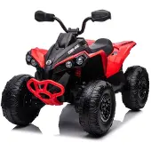 Vrooomy Can Am Renegade Elektro Kinderquad 12V 4x4 (3–7 Jahre) – Offiziell Lizenziert Can-Am ATV, mit 4 Motoren & EVA-Reifen – Kinder Elektroquad Rot
