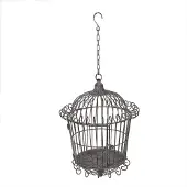 Clayre & Eef Vogelkäfig Dekoration Ø 36x47 cm Braun Grau Metall