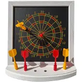 Karella Mini Magnet Dartboard, Doppelseitige magnetische Zielscheibe, Dartspiel für Kinder und Familie, sicheres Dart Spielzeug, kleine Dartscheibe, Geschenk, Partyspiel, inklusive 6 Mini Magnet Darts