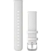 Garmin Schnellwechsel-Armbänder (18 mm) Weißes Leder mit silbernen Teilen