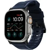 Nomad Robustes Armband FKM für Apple Watch | 44/45/46/49 mm - Zwart / Blauw