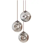 LINDBY Hängeleuchte Valentina, E27, Ø 49 cm, rauchgrau, Glas