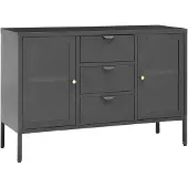 vidaXL Sideboard Anthrazit 105x35x70 cm Stahl und Hartglas