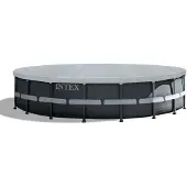 Intex 28041 - Deluxe Abdeckplane für Frame Pool Ø 549cm, Überhang 25cm Poolplane Abdeckung Plane