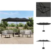 vidaXL Doppel-Sonnenschirm mit LED-Leuchten Anthrazit 449x265 cm
