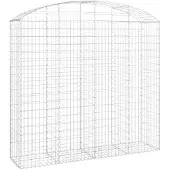 vidaXL Gabione mit Hochbogen 200x50x180/200 cm Verzinktes Eisen