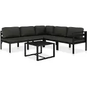 vidaXL 6-tlg. Garten-Lounge-Set mit Kissen Aluminium Anthrazit
