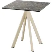 Essentials Infinity Terrassentisch Sand gestell + Galaxy Marble HPL 70x70 cm