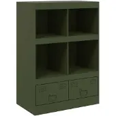 vidaXL Highboard Olivgrün 67x39x95 cm Stahl
