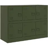 vidaXL Sideboard Olivgrün 99x39x73 cm Stahl