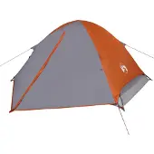 vidaXL Kuppel-Campingzelt 2 Personen Grau und Orange Wasserdicht