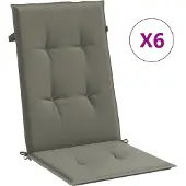 vidaXL Hochlehner-Auflagen 6 Stk. Melange Dunkelgrau 120x50x4 cm Stoff