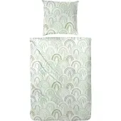 PRIMERA Renforce Bettwäsche 135x200 Regenbogen Muscheln grün grau 123098-55