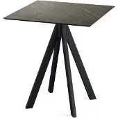 Veba Infinity Terrassentisch Schwarz gestell + Midnight Marble HPL 70x70 cm