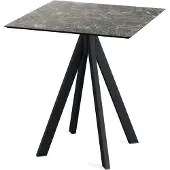 Essentials Infinity Terrassentisch Schwarz gestell + Galaxy Marble HPL 70x70 cm