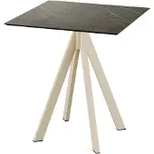 Essentials Infinity Terrassentisch Sand gestell + Midnight Marble HPL 70x70 cm