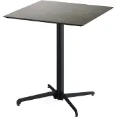 Essentials X Cross Terrassentisch Schwarz gestell + Midnight Marble HPL 70x70 cm