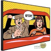 Papermoon Infrarotheizung »EcoHeat - Comic Menschen im Auto«, Matt-Effekt - bunt