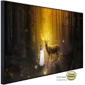 Papermoon Infrarotheizung »EcoHeat - Mädchen Hirsch Buck«, Matt-Effekt - bunt