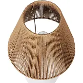 Beliani Tischlampe Weiß Keramik Vasenform 51 cm Papierschirm Trommelform Kabel mit Schalter Handgefertigt Boho Schlaf- u. Wohnzimmer Beleuchtung