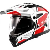 LS2 MX702 Pioneer II Hill Weiß Rot Adventure Helm Größe S